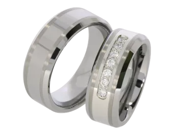 Model Milo - pair of wedding rings tungsten